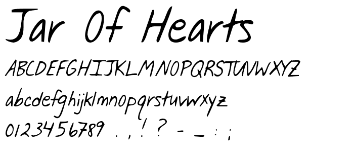 Jar of Hearts font